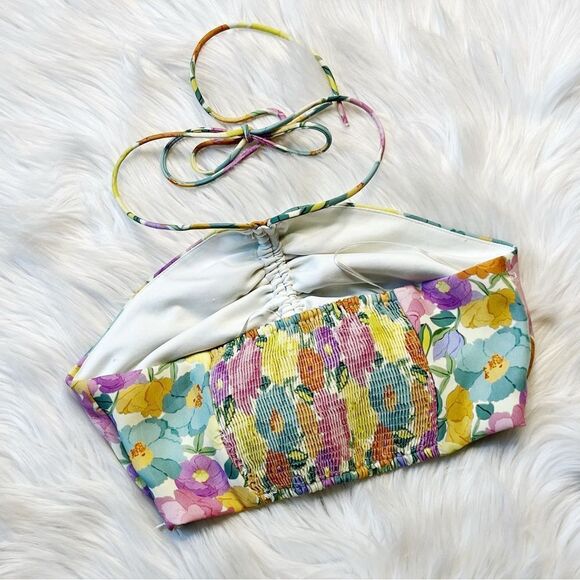 ZARA floral cinched halter crop top - Picture 2 of 12